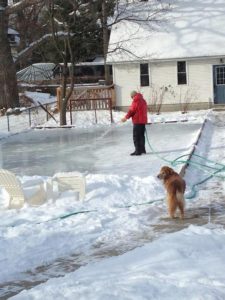 How to fill a skating rink in the yard in the country