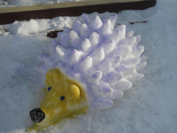 DIY snehový ježko