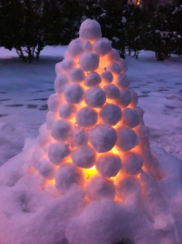 DIY sniega bumbiņu laterna