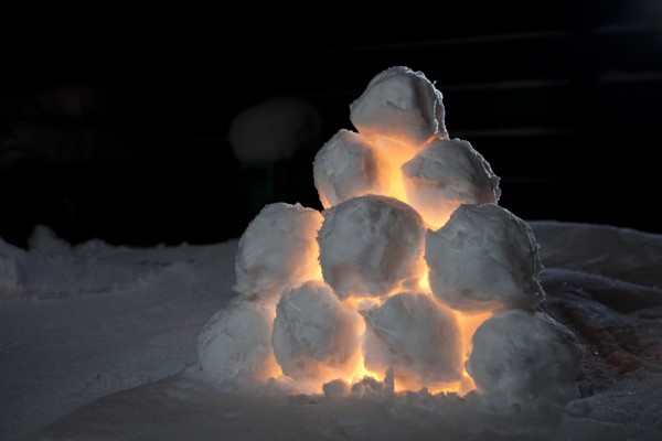DIY snowballs ไฟฉาย