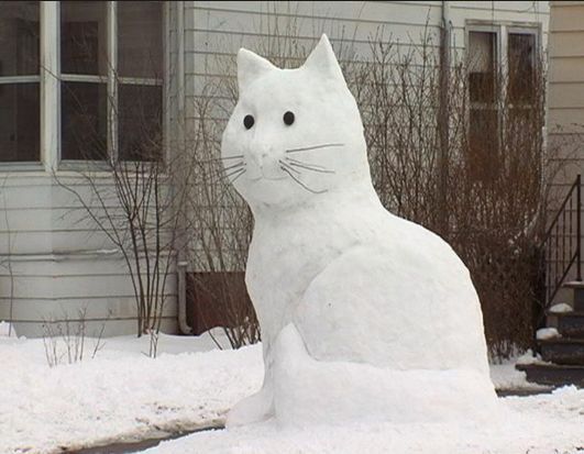 DIY χιόνι γάτα