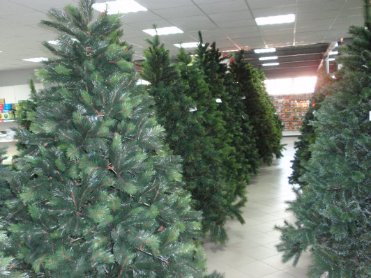 What are artificial Christmas trees made of?