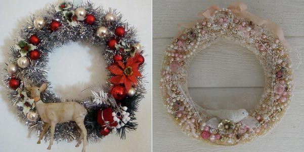 Beautiful wreaths to decorate the door for the New Year