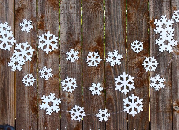 Home decoration with snowflakes